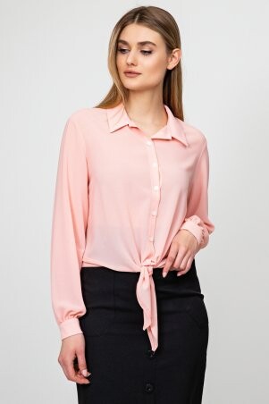 Itelle: Шифоновая рубашка с завязками на талии персикового цвета Бьянка 21224 - фото 1