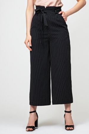 Черные кюлоты в белую полоску Виола