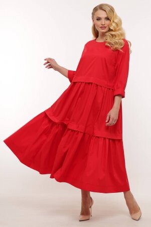 Tatiana: Платье с широкими оборками БЕЛЛ красное - фото 2