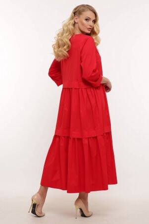 Tatiana: Платье с широкими оборками БЕЛЛ красное - фото 3