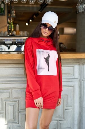 Jadone Fashion: Худи Мальро красный - фото 1