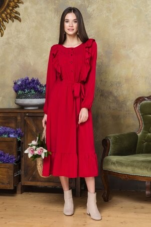 Garda: Платье С Защипами На Груди Красного Цвета 300953 - фото 1