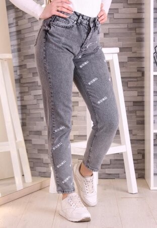 Immagine: Стильные джинсы МОМ с надписями МОМ Minimal (Серый) - фото 1