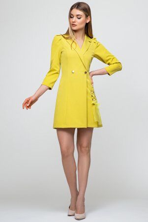 Itelle: Сукня-жакет жовтого кольору з рукавом 3/4 та шнурівкою на спідниці Мілена 51153 - фото 1