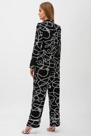 Itelle: Брючний костюм в піжамному стилі чорного кольору Мадлен 3052 - фото 2