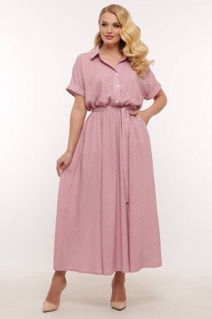 Tatiana: Длинное платье с широкой юбкой ЛЭНС розовое - фото 1