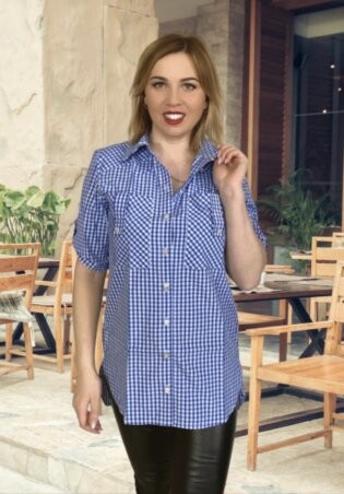 El-Mira: Рубашка Модная штучка 123_4 синяя клеточка 123_4 - фото 1