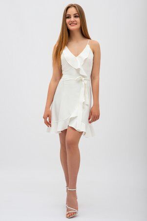 Itelle: Сукня білого кольору на запах з воланами Еліна 51163 - фото 3