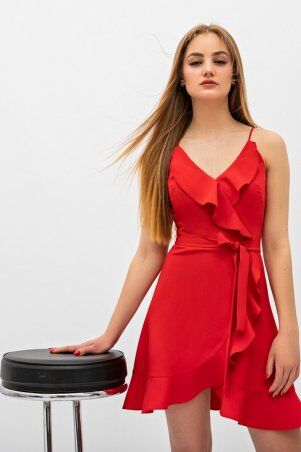 Itelle: Сукня на запах червоного кольору з воланами Ерміна 51165 - фото 1