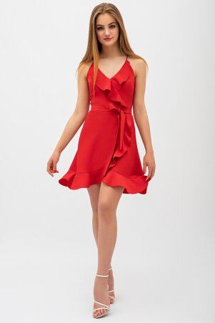 Itelle: Сукня на запах червоного кольору з воланами Ерміна 51165 - фото 3