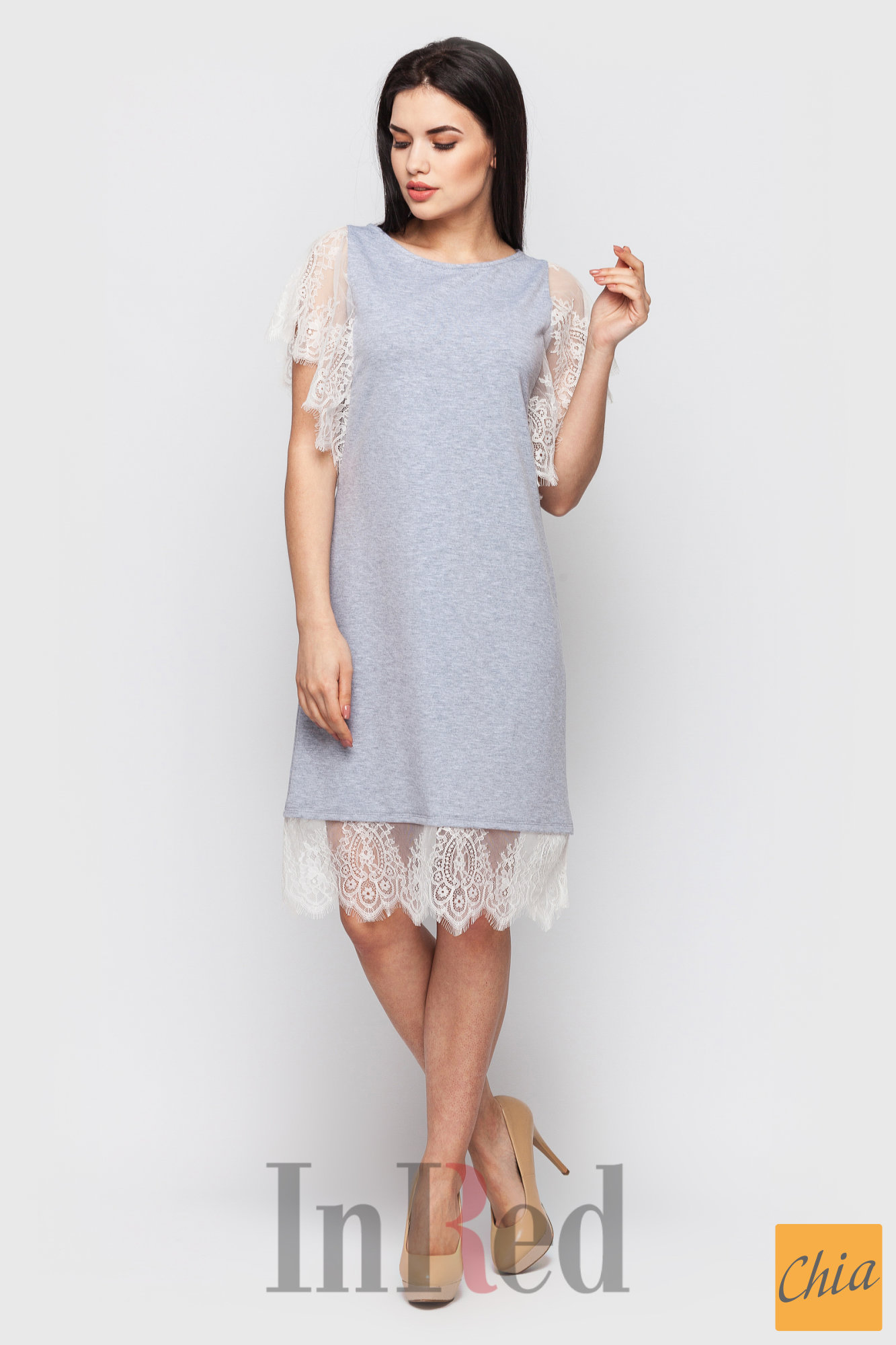 Платье "LAMODE" светло-серое