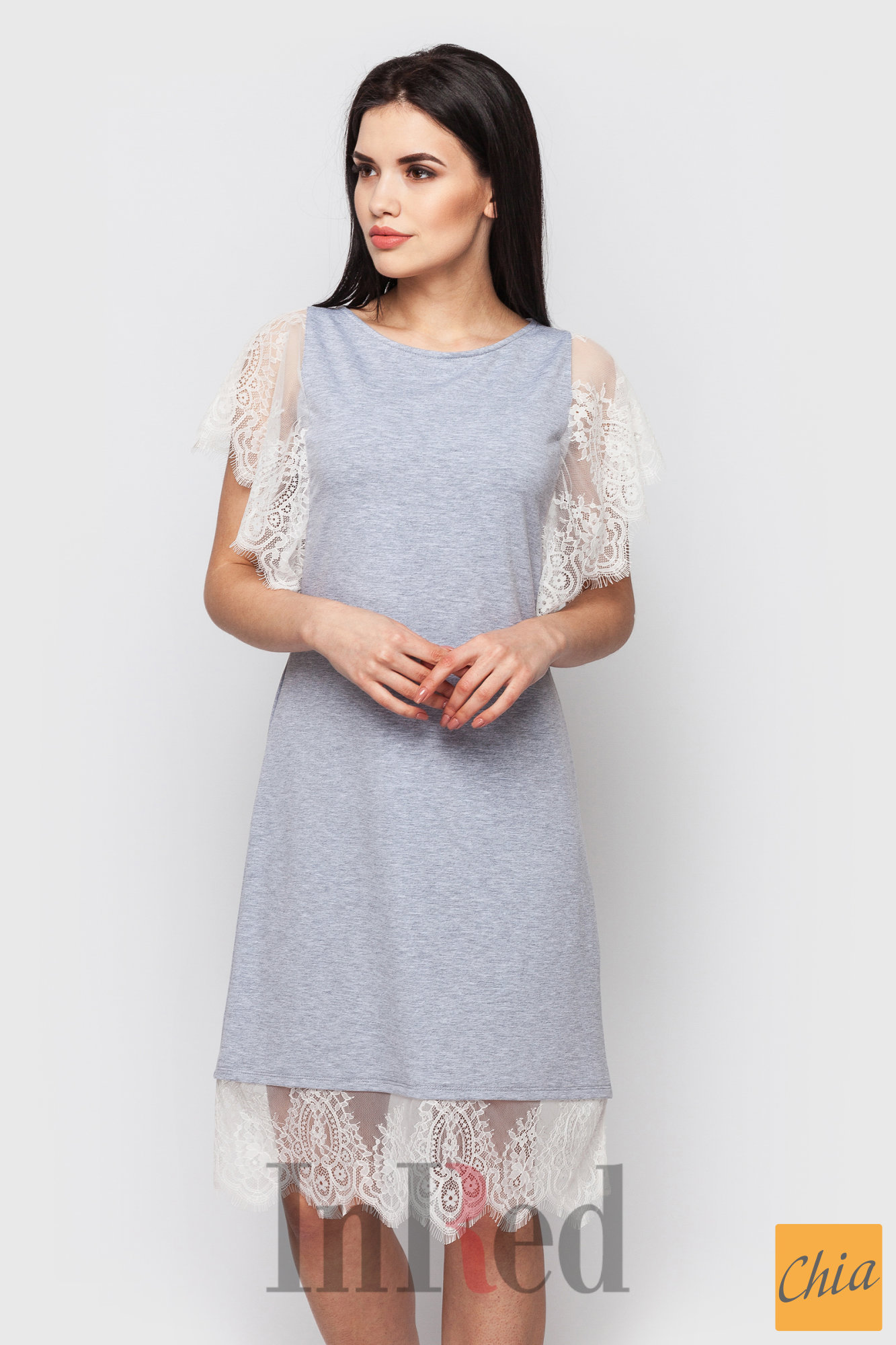 Платье "LAMODE" светло-серое