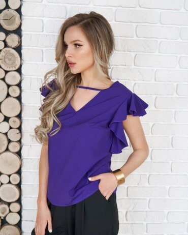 ISSA PLUS: Блузы 11701_фиолетовый - фото 1