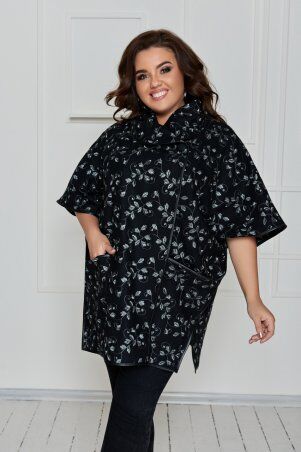 Пончо большого размера кашемировое с вышивкой