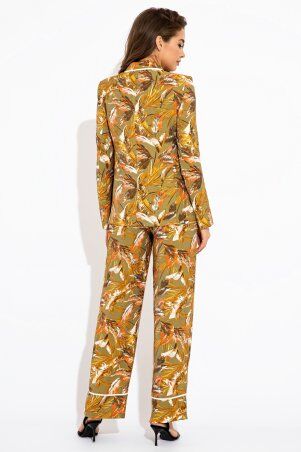 Itelle: Брючний костюм в піжамному стилі кольору хакі Велері 3058 - фото 2