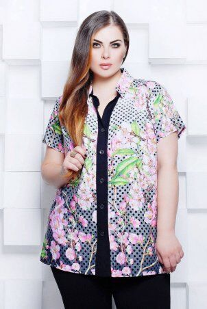 Tatiana: Блуза рубашечного кроя ЭММА серая - фото 1