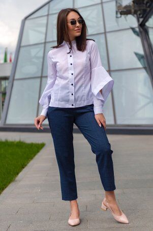 First Land Fashion: Блузка Каприз-1 белая ФБК 3101 - фото 2