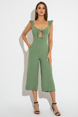 Летний комбинезон оливкового цвета Рита