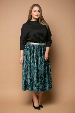 Tatiana: Нарядная юбка из велюра MIKAEL бирюзовая - фото 2