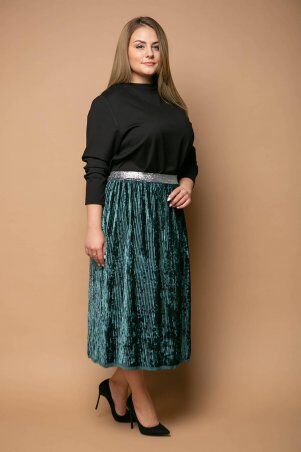 Tatiana: Нарядная юбка из велюра MIKAEL бирюзовая - фото 3