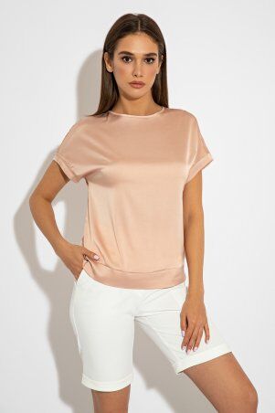 Itelle: Блуза пудровий кольору з коротким рукавом Еріка 8209 - фото 1