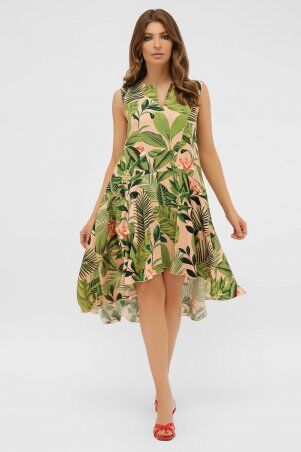 Glem: Платье Тория б/р персик-Тропический лист p58623 - фото 1