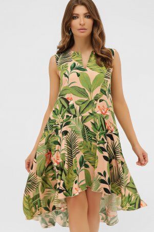 Glem: Платье Тория б/р персик-Тропический лист p58623 - фото 2