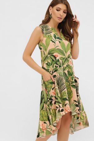 Glem: Платье Тория б/р персик-Тропический лист p58623 - фото 3