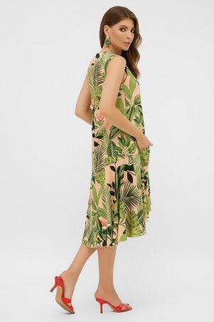 Glem: Платье Тория б/р персик-Тропический лист p58623 - фото 4