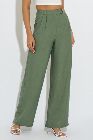 Itelle: Літні брюки з лляної тканини кольору хакі Ізабель 4159 - фото 1