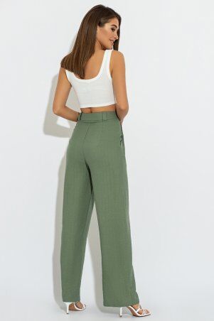 Itelle: Літні брюки з лляної тканини кольору хакі Ізабель 4159 - фото 2