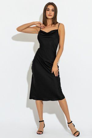Itelle: Вечірня сукня міді у білизняному стилі чорного кольору Ірені 51186 - фото 1