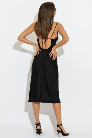Itelle: Вечірня сукня міді у білизняному стилі чорного кольору Ірені 51186 - фото 2