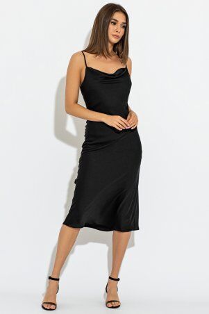 Itelle: Вечірня сукня міді у білизняному стилі чорного кольору Ірені 51186 - фото 3