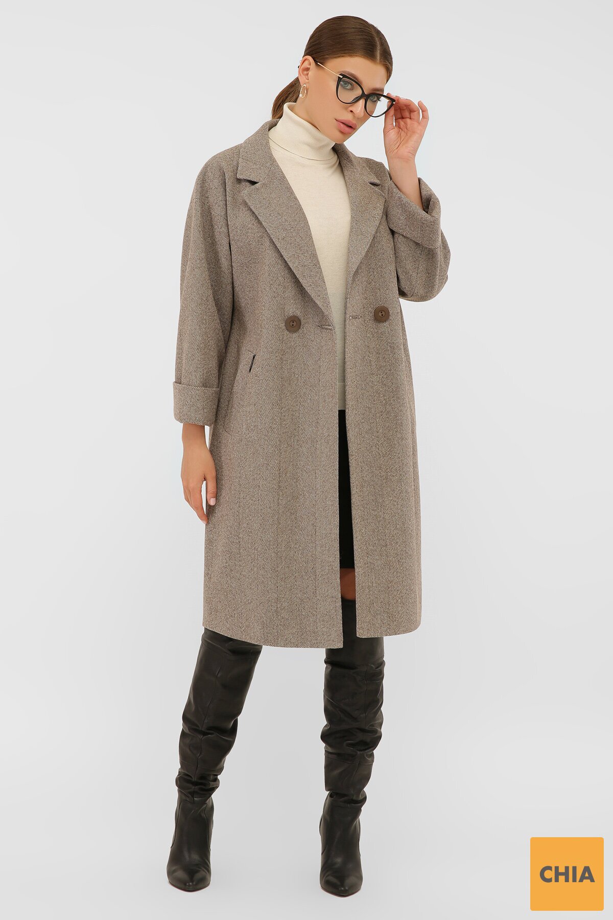 Пальто П-300-100 2326-коричневый