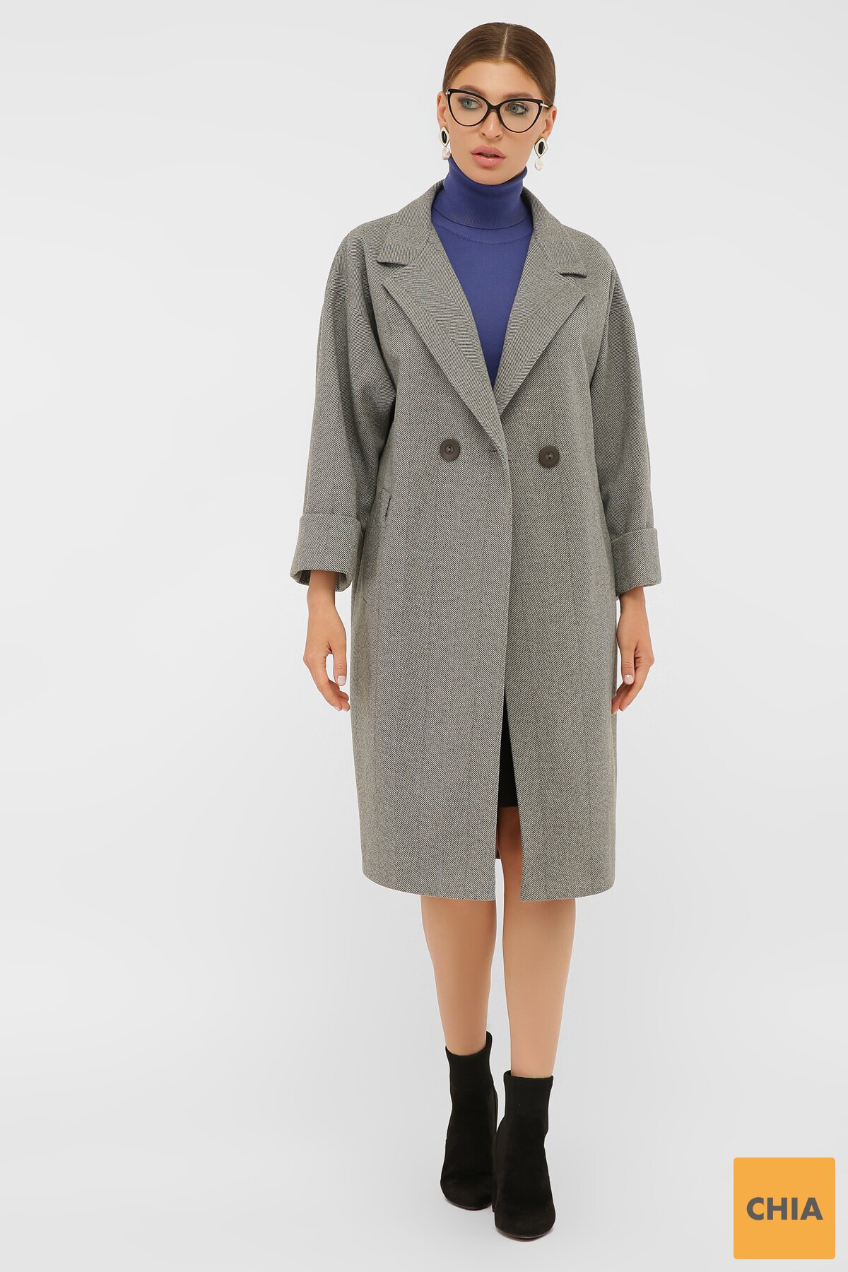 Пальто П-300-100 2325-серый