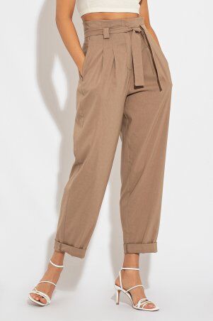 Летние брюки-бананы цвета мокко Моник