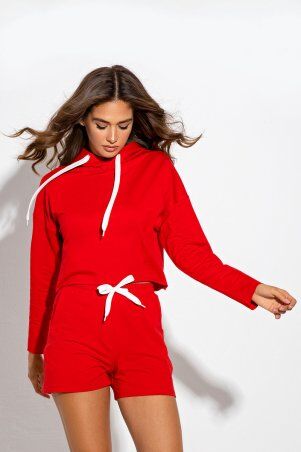 Itelle: Літній червоний костюм з шортами для прогулянок Анджеліна 3097 - фото 1