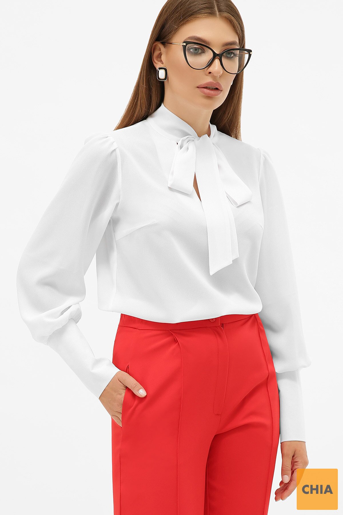 Блуза Дарла д/р белый