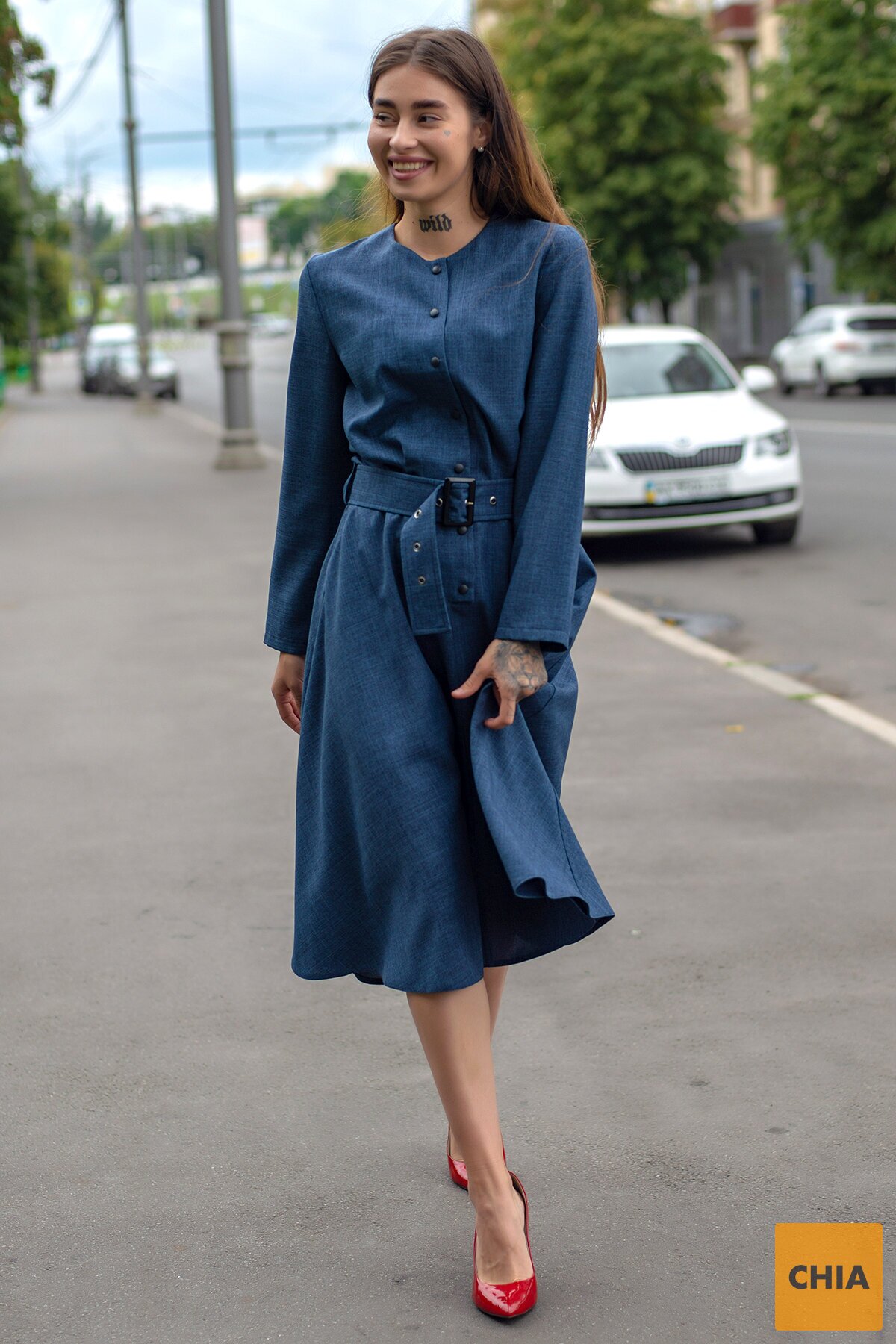 Платье Плутос темно-синее