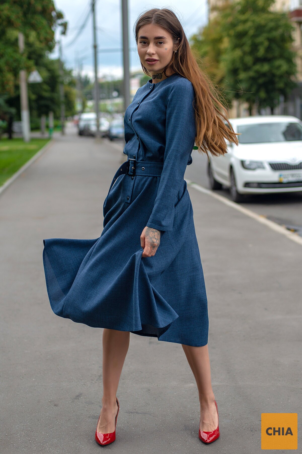 Платье Плутос темно-синее