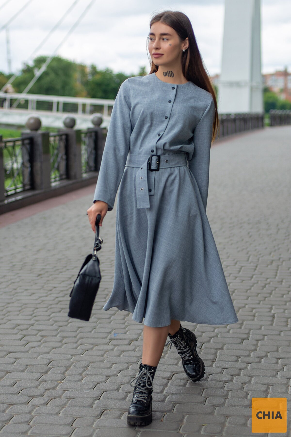 Платье Плутос серое