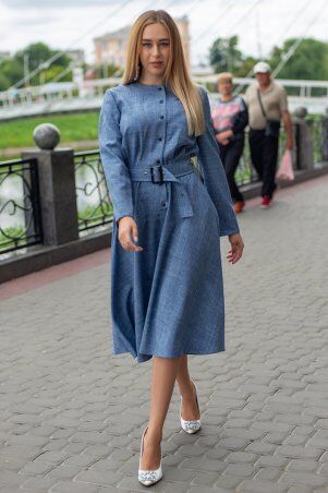 First Land Fashion: Платье Плутос синее(джинс) ХПП 3213 - фото 3