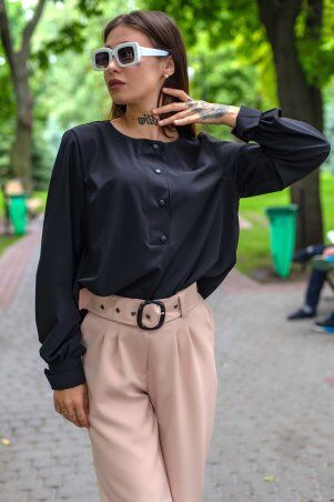 First Land Fashion: Блузка Нимфа черная ХБН 3193 - фото 1