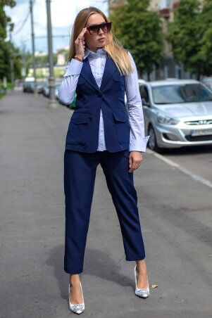 First Land Fashion: Костюм Майями-1 синий ХКМ 3183 - фото 1