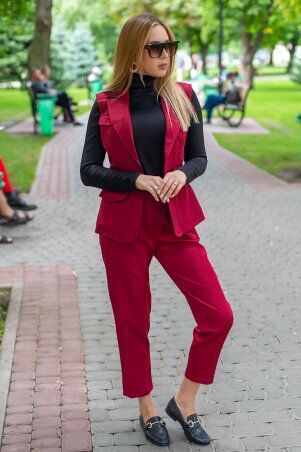 First Land Fashion: Костюм Майями-1 бордовый ХКМ 3182 - фото 3