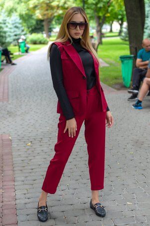 First Land Fashion: Костюм Майями-1 бордовый ХКМ 3182 - фото 4