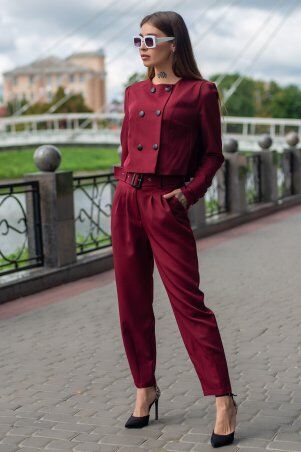 First Land Fashion: Костюм Бумеранг бордовый ХКБ 3142 - фото 1