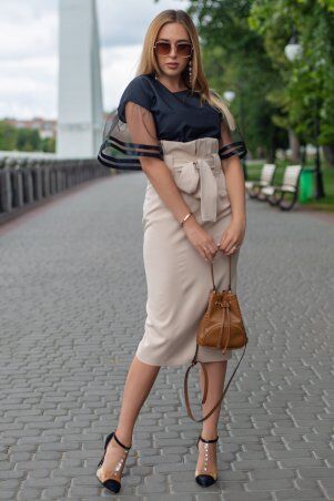 First Land Fashion: Юбка Бейлис бежевая ХЮБ 3131 - фото 4