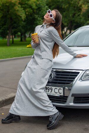 First Land Fashion: Платье Амели серое ХПА 3124 - фото 4